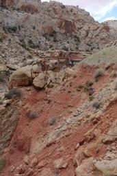 Leslie crosses the allegedly exposed section of trail [sat may 12 14:08:22 mdt 2018]